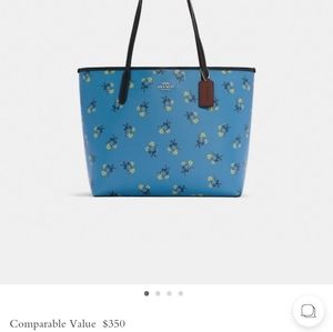 Coach City Tote With Floral Bow Print